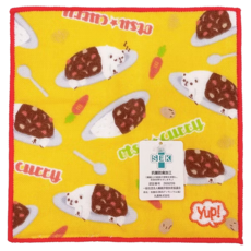 MARUSHIN 丸真 yup 創意趣味口袋小方巾, 咖哩, 1個