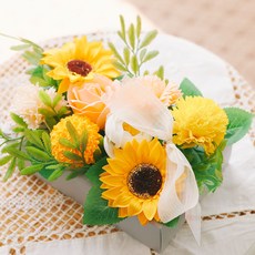 ASPASIA 造型花盒+文字造型插卡+賀卡, 黃色