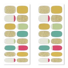 Bellancy 美甲貼, 11 French Gold Glitter, 2組