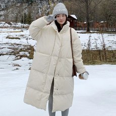 PEONIST 女款輕量寬鬆高領長版休閒外套