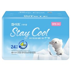 WHITE Stay Cool 蝶翼型衛生棉, 1套, 中型, 24入