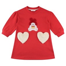 BERRYMAY 女童兔子聖誕老人愛心口袋刷毛連身裙