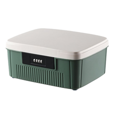 FAmILyLIFE 生活 珍藏加厚4碼密碼收納箱 中款 11L, 綠色, 1個