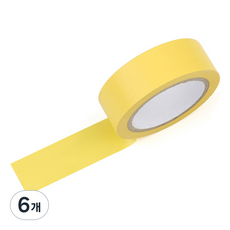 라이크존 접착 마킹 마스킹테이프 12mm x 50m, 옐로우, 6개