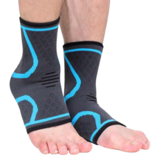 AOLIKES 奧力克斯 針織運動防護護踝 HH-7132 一體編織彈力包覆 透氣不悶, 灰藍色, 1雙