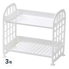 R4U 桌上型2層可折疊收納架, 3個, 6號 白色