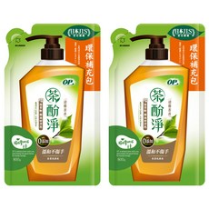 OP 茶酚淨洗潔精 補充包 清雅茶香, 800g, 2包