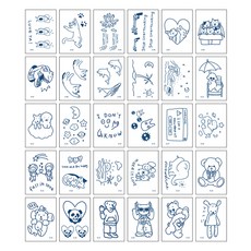 夏季時尚紋身貼紙30款套組, A角色, 1套