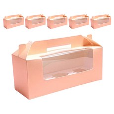 3入馬芬包裝盒, 粉紅色, 6個