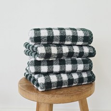 GUY LAROCHE 韓國製造 毛巾 180g 40支 精梳棉, 格紋綠色, 4個