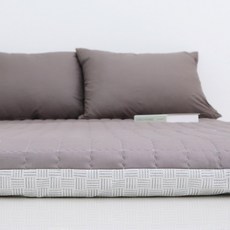 스코홈 국내 제조 순면40수 어반시리즈 누빔 요커버 + 압축 요솜 세트, 카푸치노