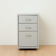코멧 홈 모노스틸 무브 철제 서랍장, 그레이, 3단