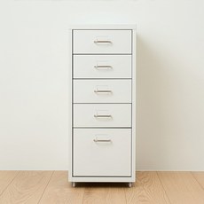 코멧 홈 모노스틸 무브 철제 서랍장, 화이트, 5단
