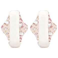 THiRSTiES 有機棉布衛生棉 Hello Kitty 好眠寶寶款, 19cm, 2個, 1組