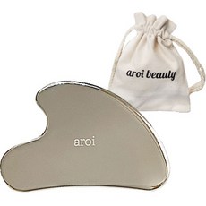 刮痧按摩石+收納袋, 銀, 1個