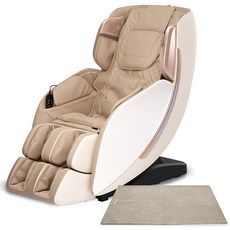 제스파 세레나 블루투스 안마의자 ZPC2110 + 전용 러그 세트 방문설치, 화이트 + 브라운
