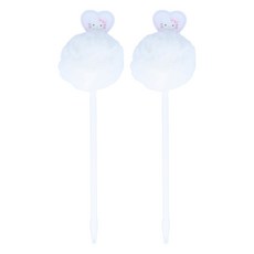 sun-star 絨毛造型原子筆, 2個, 白色