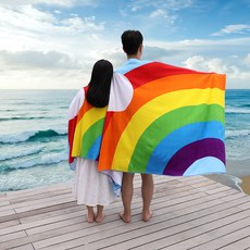 comet 按扣沙灘巾 大型 + 特大型組合, 彩虹, 1套