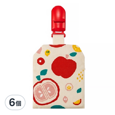 KU 順風順水平安袋 紅蘋色 6個 - 柔軟布料、堅韌安全夾、可愛蘋果圖案