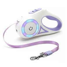 이고웰 LED조명 강아지 자동 리드줄, 퍼플, 1개