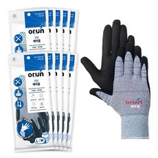 orun 空氣泡沫乳膠塗層工作手套 L/M, 灰色的, 10個
