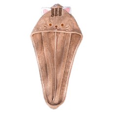 迷你Maxi可愛貓咪超細纖維浴帽 180g, 棕色的