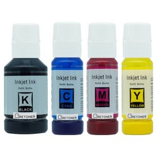 탑젯 엡손 008 T06G 호환 무한 리필 잉크 4종 세트, 검정, 파랑, 빨강, 노랑, 1세트