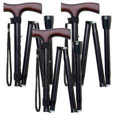 이치고이치에 컬러 빅핸드 접이식 지팡이 OT-009, 블랙, 3개