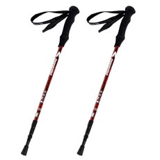 mongoose 輕量3節登山杖2入組, 紅色