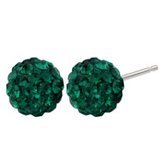 여성용 순은 92.5 미러 볼 탄생석 귀걸이