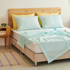 코멧 홈 시어서커 모던 솔리드 여름 홑이불, 민트