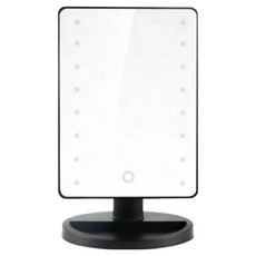 Couselect LED高清補光USB觸控旋轉方形美妝鏡/化妝鏡, 黑色