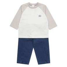 Tartine et Chocolat 兒童BA Evan拉格倫丹寧上下裝套組