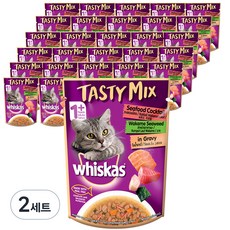 위스카스 어덜트 고양이 습식사료 파우치 테이스티믹스, 해산물, 70g, 56개