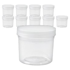 螺旋蓋透明密封罐, 10罐, 圓形密封罐 350ml