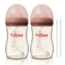 Hibi PPSU吸管奶瓶300ml 2p+吸管刷2p, LL(9個月以上), 棕色, 300ml