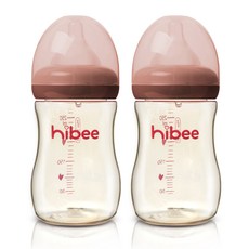 hibee PPSU奶瓶, M(3個月以上), 棕色, 300毫升, 2瓶