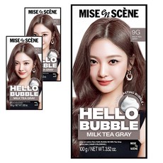 미쟝센 헬로 버블 염색제, 9G밀크티그레이, 3개