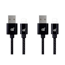 포유 8핀 메탈 패브릭 케이블 2p, 200cm, 블랙, 2개