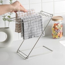 HOMEPOWE 不鏽鋼折疊式4層抹布架, 銀色