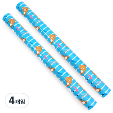 투영디자인 리락쿠마포장지 대 53 x 1800 cm, 블루, 4개입