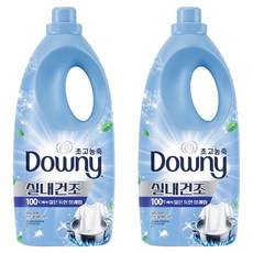 다우니 실내건조 삶음 탈취 초고농축 섬유유연제 민트 앤 시트러스 본품, 2L, 2개