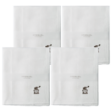 HARADA ORIMONO 原田織物 KAYA 純白刺繡蚊帳布廚房擦拭巾 紗布抹布 天然纖維 日本產, 30 x 30cm, 4條