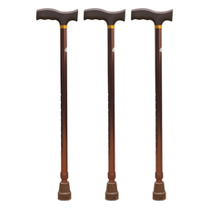 행복의모든것 높이 조절 노인 지팡이, 브라운, 3개