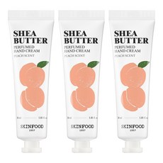 스킨푸드 시어버터 퍼퓸드 핸드크림 피치향, 30ml, 3개
