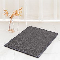 스칸디앤홈 먼지없는 플레인 사이잘룩 욕실발매트 주방매트 미니러그, 다크그레이