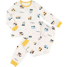 Maykids 兒童迷你粉彩車九分30支單面家居服上下套裝