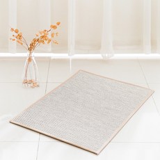 스칸디앤홈 먼지없는 플레인 사이잘룩 욕실발매트 주방매트 미니러그, 크림베이지