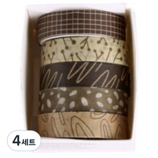 꼬까 자연 디자인 마스킹 테이프 5종 세트 03 단풍잎, 혼합색상, 4세트