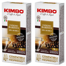 KIMBO 金寶 Nespresso咖啡機適用Barista咖啡膠囊, 5.5g, 10顆, 2盒